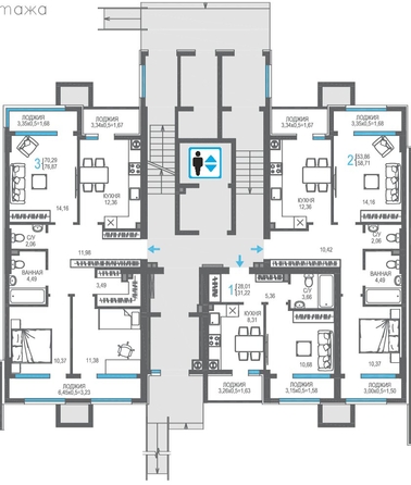 
  Продается 3-комн. квартира 76.87 м², в ЖК На Фонтанке. Фото 1.