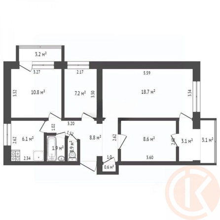 
  Продается 4-комн. квартира 63.6 м². Фото 2.