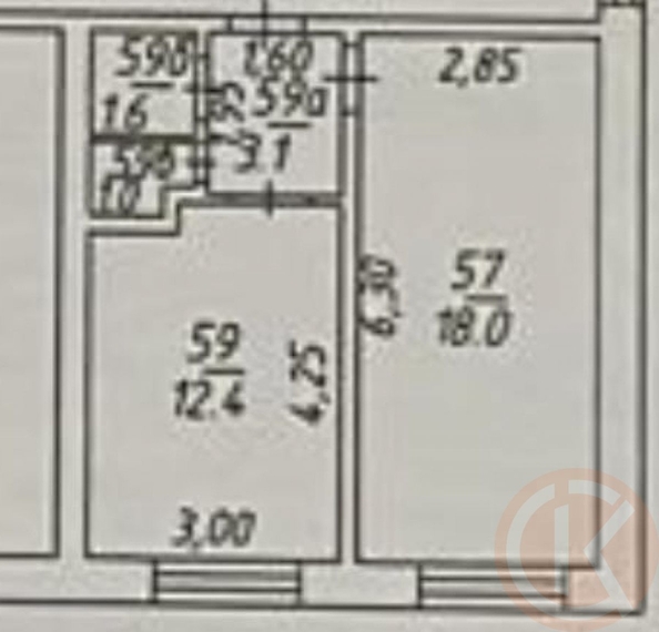 
  Продается 1-комн. квартира 44.3 м². Фото 9.