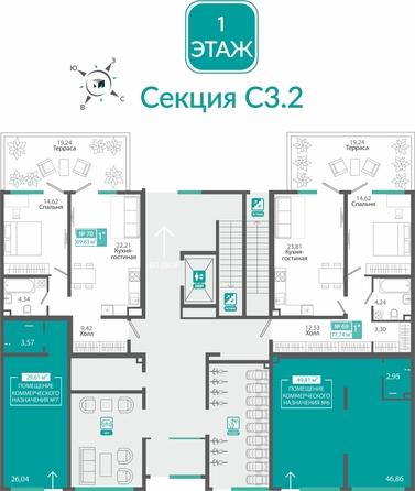 
  Продается 1-комн. квартира 69.83 м², в ЖК Розмарин. Фото 1.