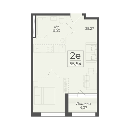 
  Продается 2-комн. квартира 55.54 м², в ЖК Ботаника, сек 3-4. Фото 2.