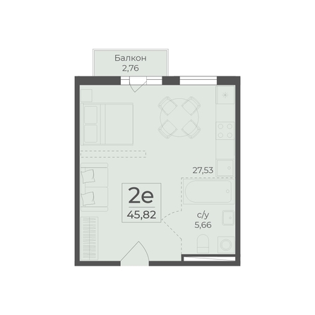 
  Продается 2-комн. квартира 45.82 м², в ЖК Ботаника, сек 3-4. Фото 2.