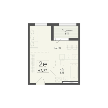 
  Продается 2-комн. квартира 43.37 м², в ЖК Ботаника, сек 3-4. Фото 2.