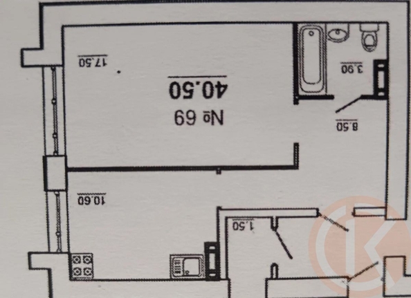 
  Продается 1-комн. квартира 40.5 м². Фото 1.