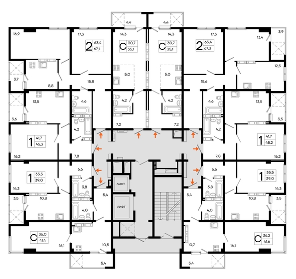 
  Продается 2-комн. квартира 65.2 м², в ЖК Поэма. Фото 1.