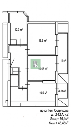 
  Продается 3-комн. квартира 76.4 м². Фото 31.