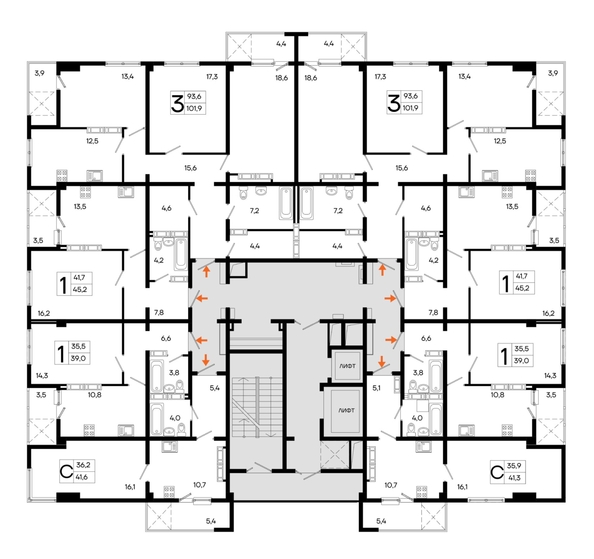 
  Продается 1-комн. квартира 45.2 м², в ЖК Поэма. Фото 1.