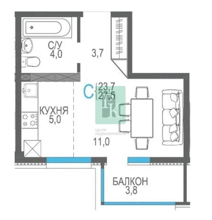 
  Продается студия 28 м². Фото 16.