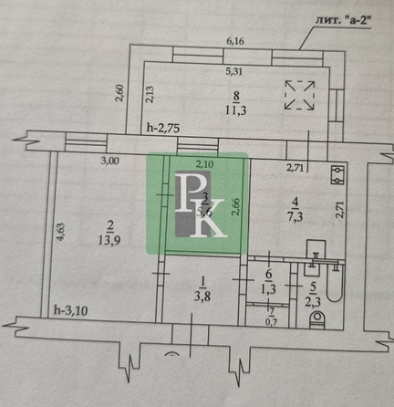 
  Продается 2-комн. квартира 60 м². Фото 16.