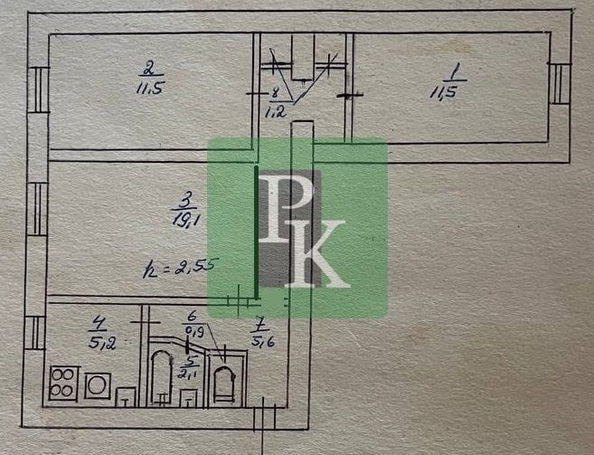 
  Продается 3-комн. квартира 57.1 м². Фото 19.