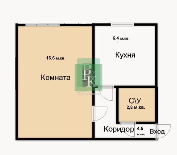 
  Продается 1-комн. квартира 30.4 м². Фото 13.