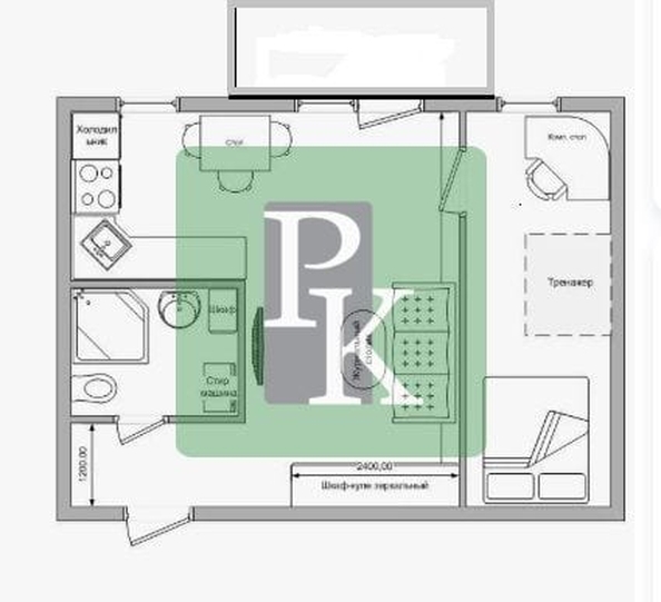 
  Продается 2-комн. квартира 40.1 м². Фото 25.