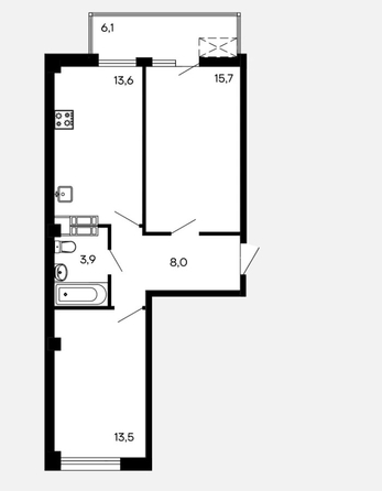 
  Продается 2-комн. квартира 60.8 м². Фото 22.