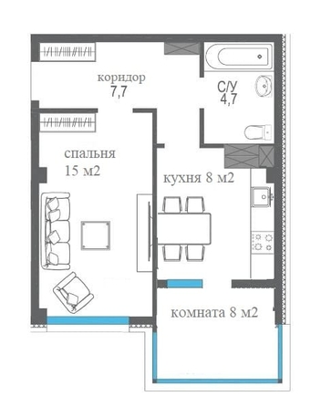 
  Продается 1-комн. квартира 43 м². Фото 16.