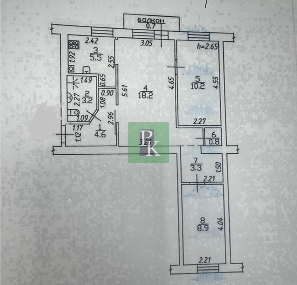 
  Продается 3-комн. квартира 54.7 м². Фото 26.