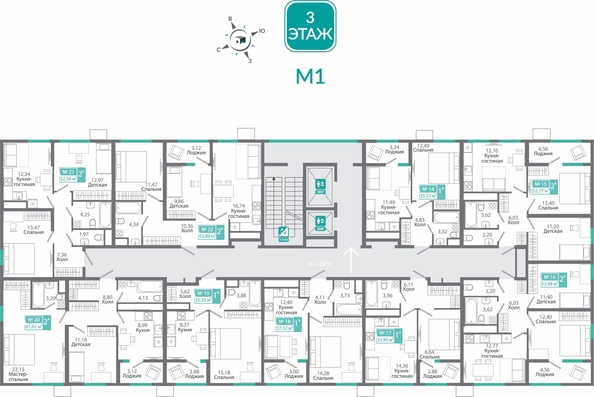 
  Продается 2-комн. квартира 52.98 м², в ЖК Мир . Фото 1.