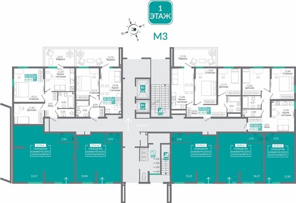 
  Продается 1-комн. квартира 49.57 м², в ЖК Мир . Фото 1.