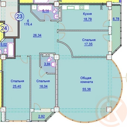 
  Продается 4-комн. квартира 167 м². Фото 5.