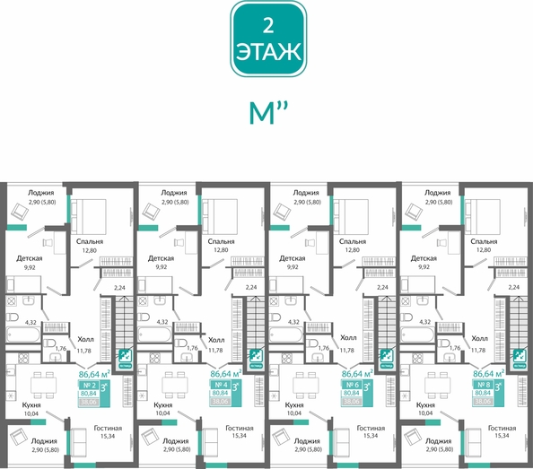 
  Продается 3-комн. квартира 80.84 м², в ЖК Горизонты 2 . Фото 1.