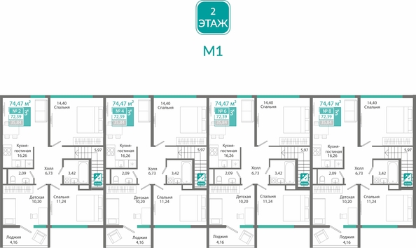 
  Продается 3-комн. квартира 72.39 м², в ЖК Горизонты 1. Фото 1.