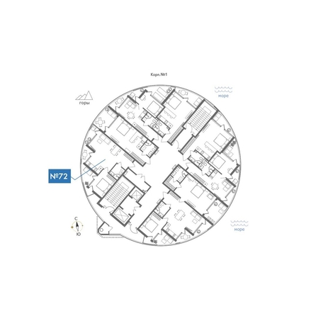
  Продается апартамент 57.98 м², в АО Паруса Мечты. Фото 1.