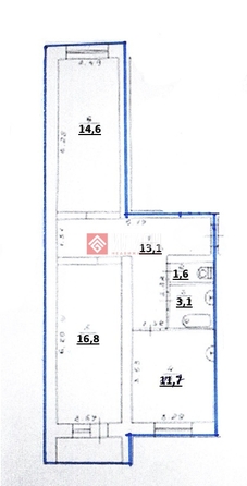 
  Продается 2-комн. квартира 60.9 м². Фото 2.