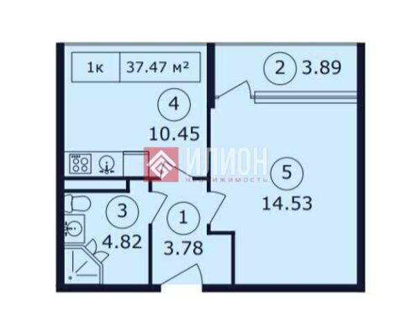 
  Продается апартамент 37 м². Фото 9.