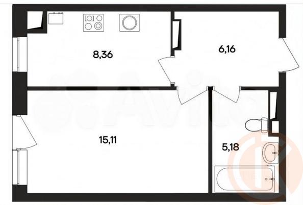 
  Продается 1-комн. квартира 34.8 м². Фото 3.