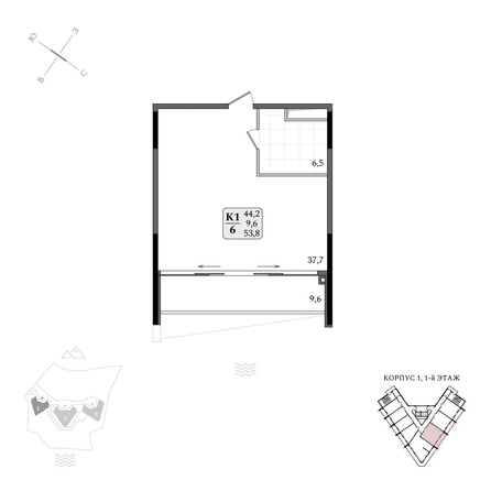 
  Продается апартамент 53.8 м², в АК Летто. Фото 2.
