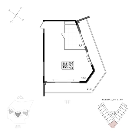 
  Продается апартамент 76.1 м², в АК Летто. Фото 2.