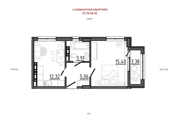 
  Продается 1-комн. квартира 37.7 м². Фото 2.