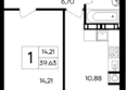Республика: Планировка 1-комн 39,63 м²