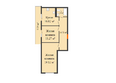 Краски, литера 6: Планировка 2-комн 57,78 м²