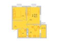 Южане, 3 очередь литера 1: Планировка 2-комн 49,26 м²