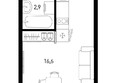 5 элемент Аске, лит 5-10 стр.2, сек.4,5: Планировка Студия 20,7, 22,7 м²