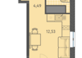Теплые края, литер 7: Планировка Студия 21,85 - 23,15 м²