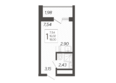 Кислород, корпус 8: Планировка 1-комн 18 м²