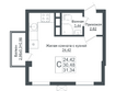 Клубный квартал Европа, 5, литера 6: Планировка Студия 31,34 м²