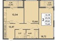 Панорама парк, литер 1: Планировка 2-комн 69,62, 69,78 м²