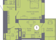 Сокольники, литера 6: Планировка 1-комн 39,08 - 39,82 м²