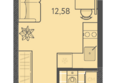 Теплые края, литер 6: Планировка Студия 19,93, 20,03 м²