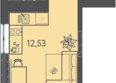 Теплые края, литер 3: Планировка 1-комн 22,53 м²