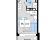 Мореград, литер 1: Планировка Студия 23 м²