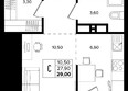Лермонтов Парк: Планировка 1-комн 29 м²