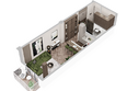 Парк-Озеро: Планировка Студия 44 м²