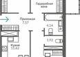 Абрикос - 2: Планировка 3-комн 80,59, 81,15 м²