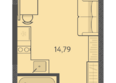 Теплые края, литер 5: Планировка Студия 24,23 м²