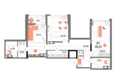 Мойнако Ривьера, 1 очередь: Планировка 2-комн 80,2 м²