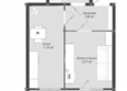 Образцово, дома 9-10: Планировка 1-комн 35,32 м²