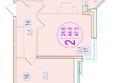 Спорт Виладж, 2.8: Планировка 2-комн 47,3 м²